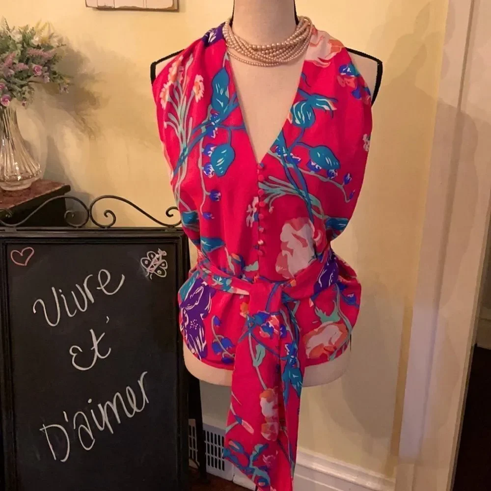 NWT Yumi Kim Luxe SILK Wrap Halter Top M